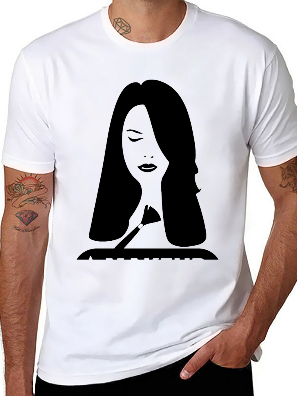 Makeup Artist Silhouette Tee - Stylish Graphic T-Shirt