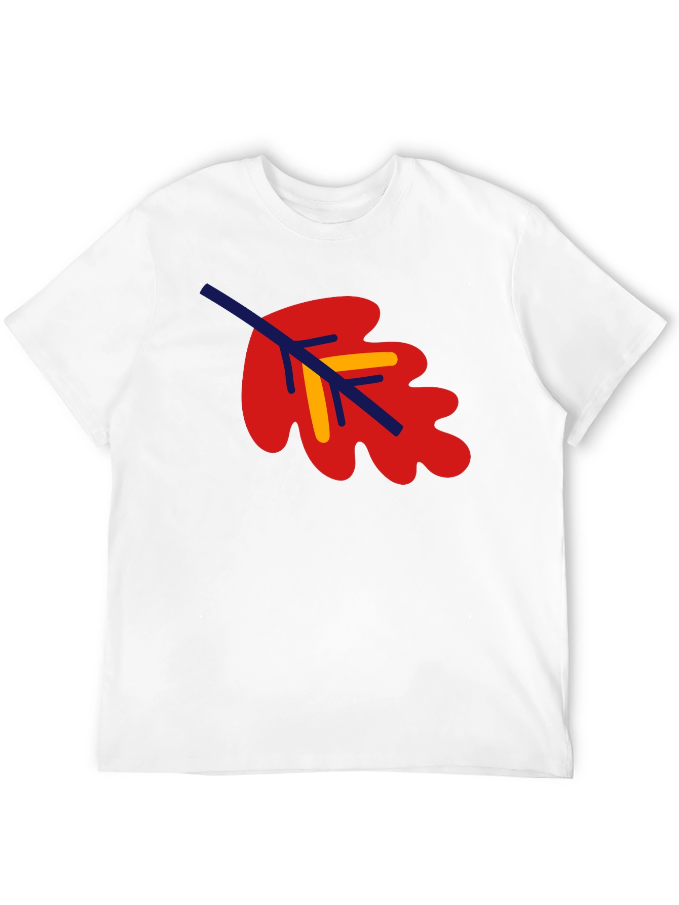 Leaf Graphic Tee - Black Cotton Blend Shirt