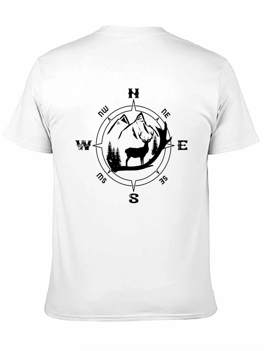 Compass Deer Graphic Tee - Black