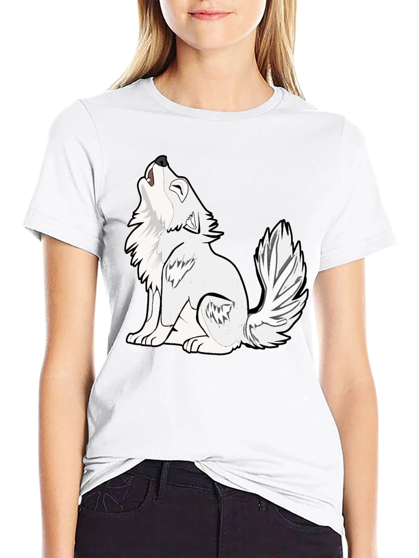 Black Wolf Graphic T-Shirt - Mens