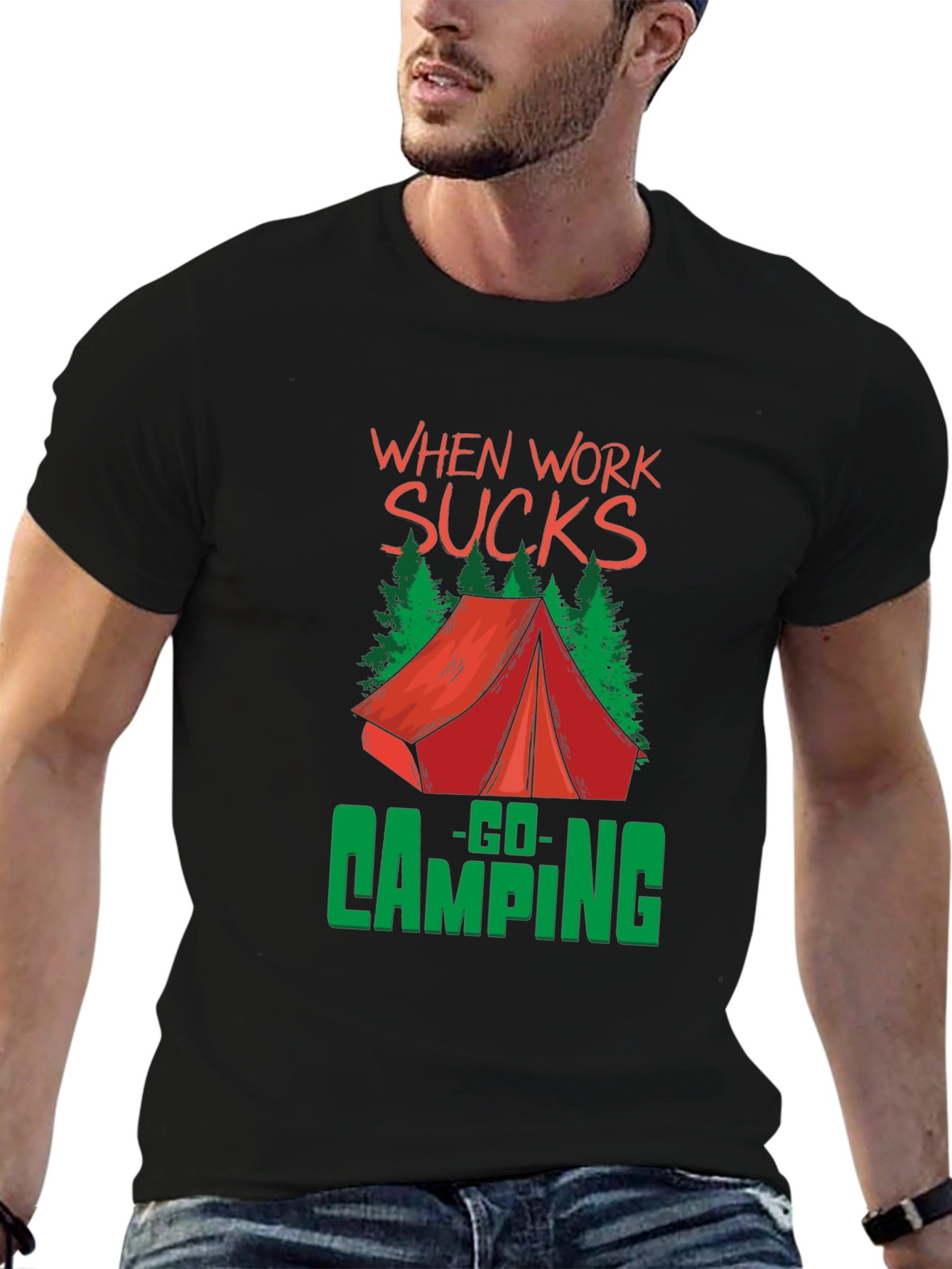 When Work Sucks Go Camping Graphic Tee
