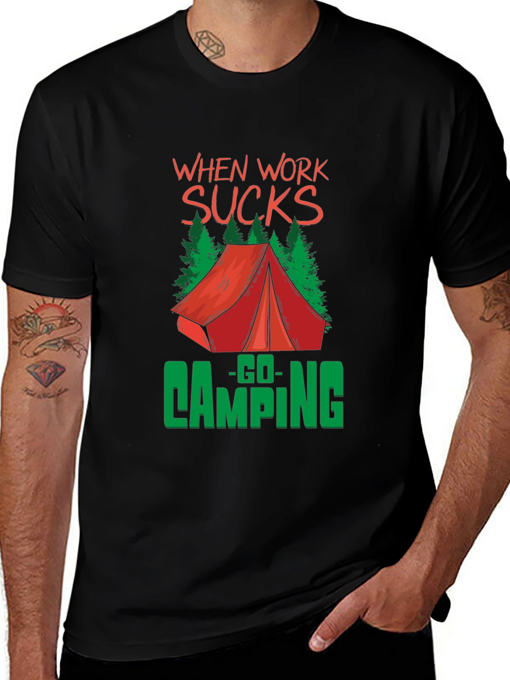 When Work Sucks Go Camping Graphic Tee