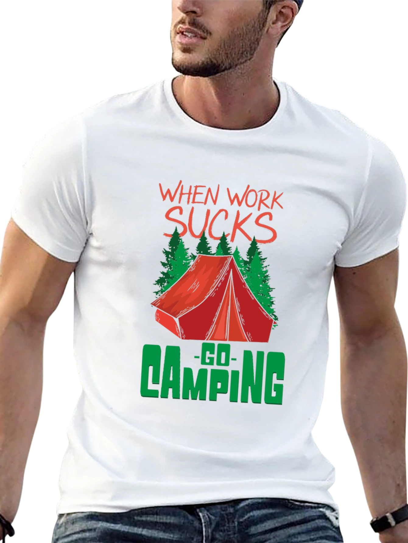When Work Sucks Go Camping Graphic Tee