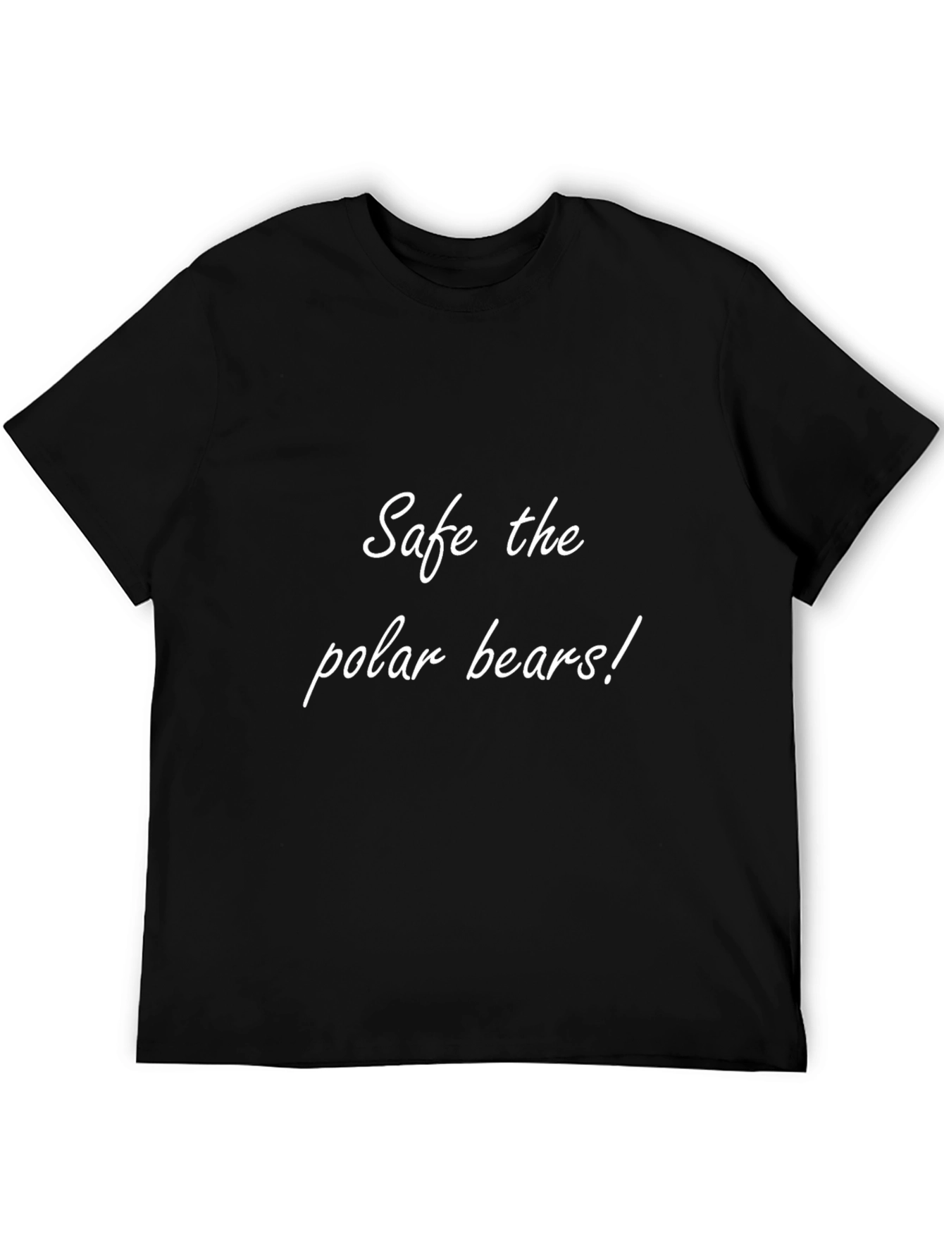Save the Polar Bears Black Cotton T-Shirt