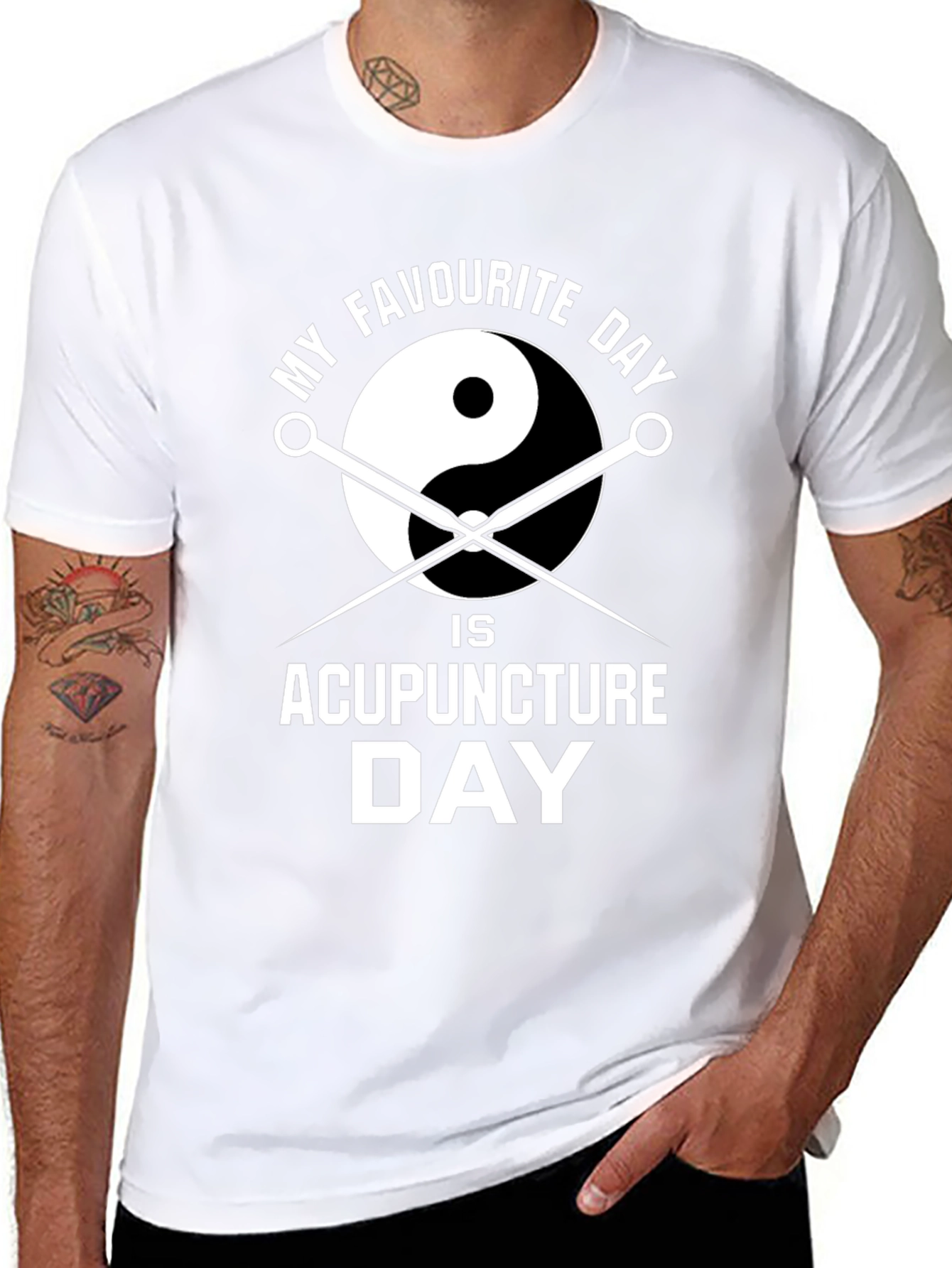 Acupuncture Day T-Shirt - Yin Yang & Needles Graphic Tee