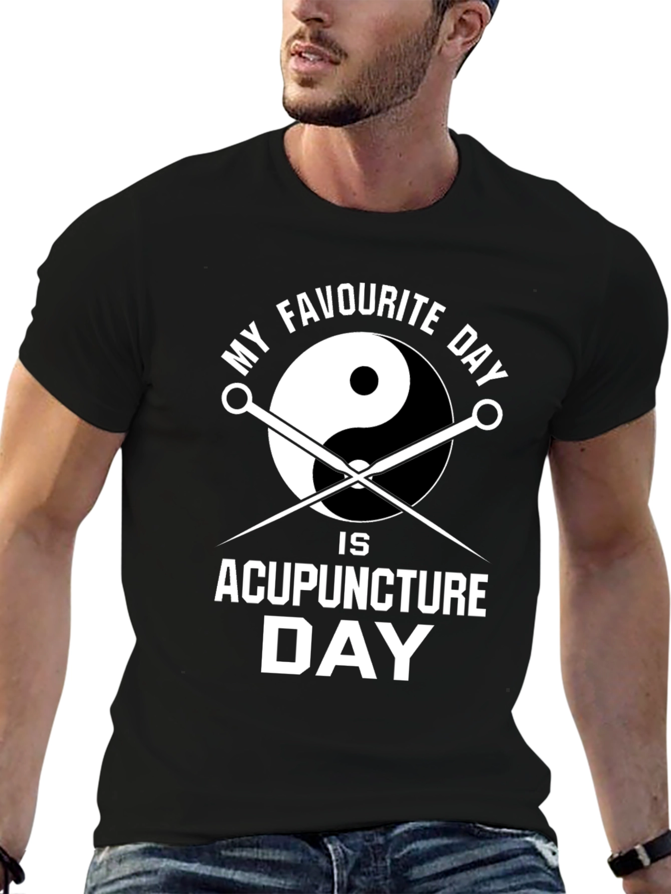 Acupuncture Day T-Shirt - Yin Yang & Needles Graphic Tee