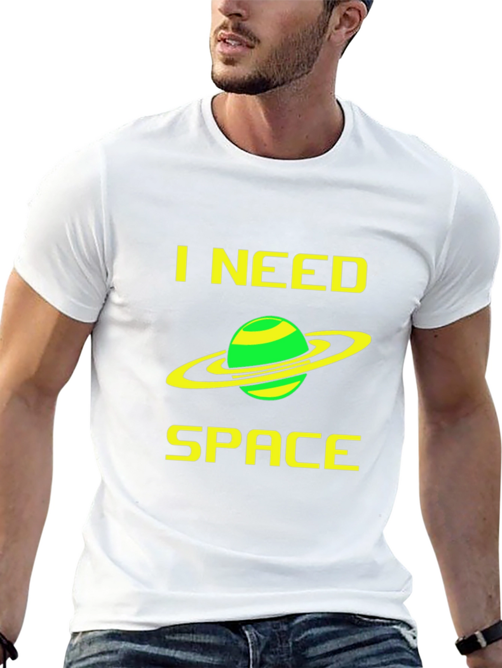 I Need Space Graphic T-Shirt - Black Cotton Tee