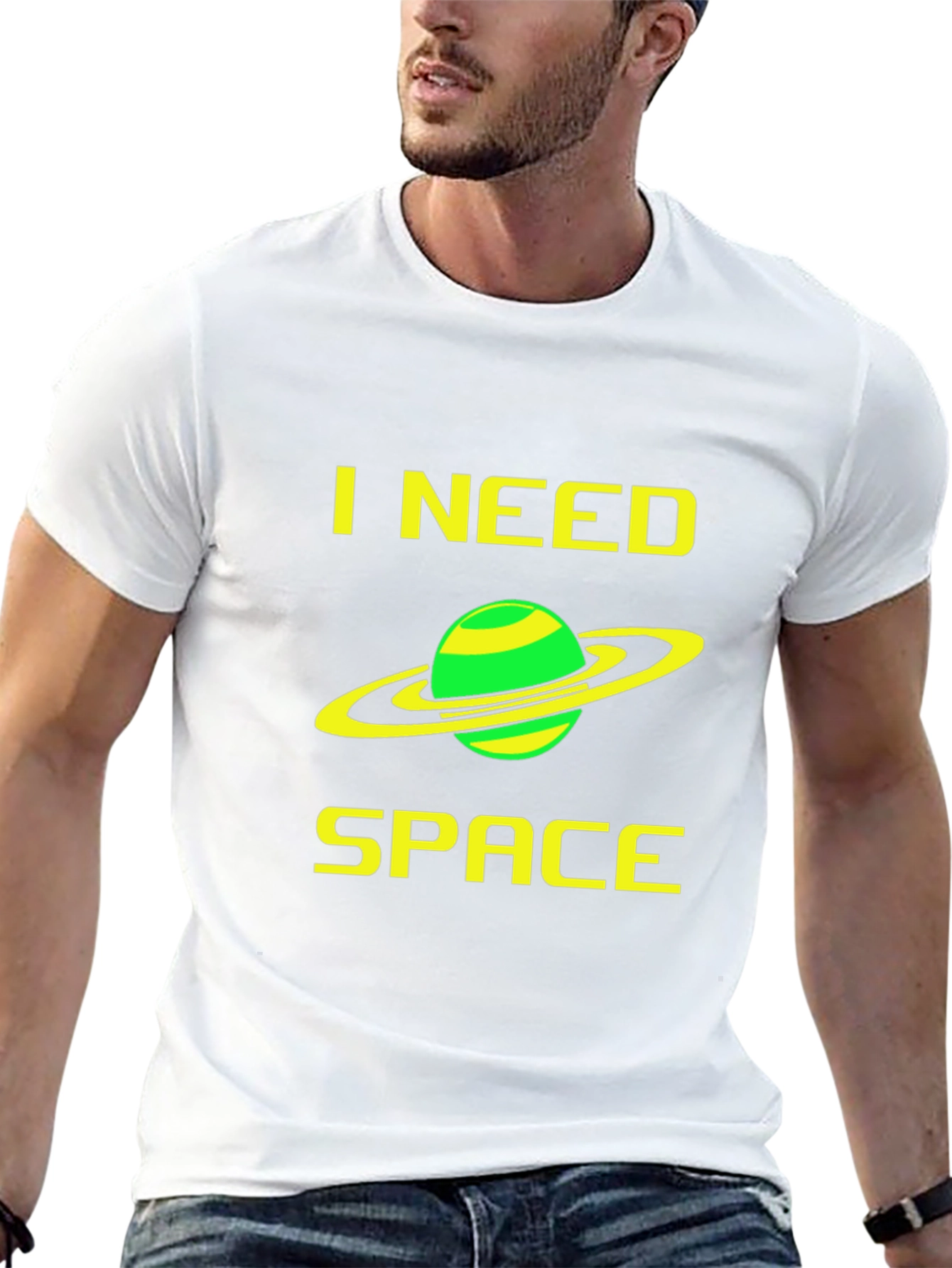 I Need Space Graphic T-Shirt - Black Cotton Tee