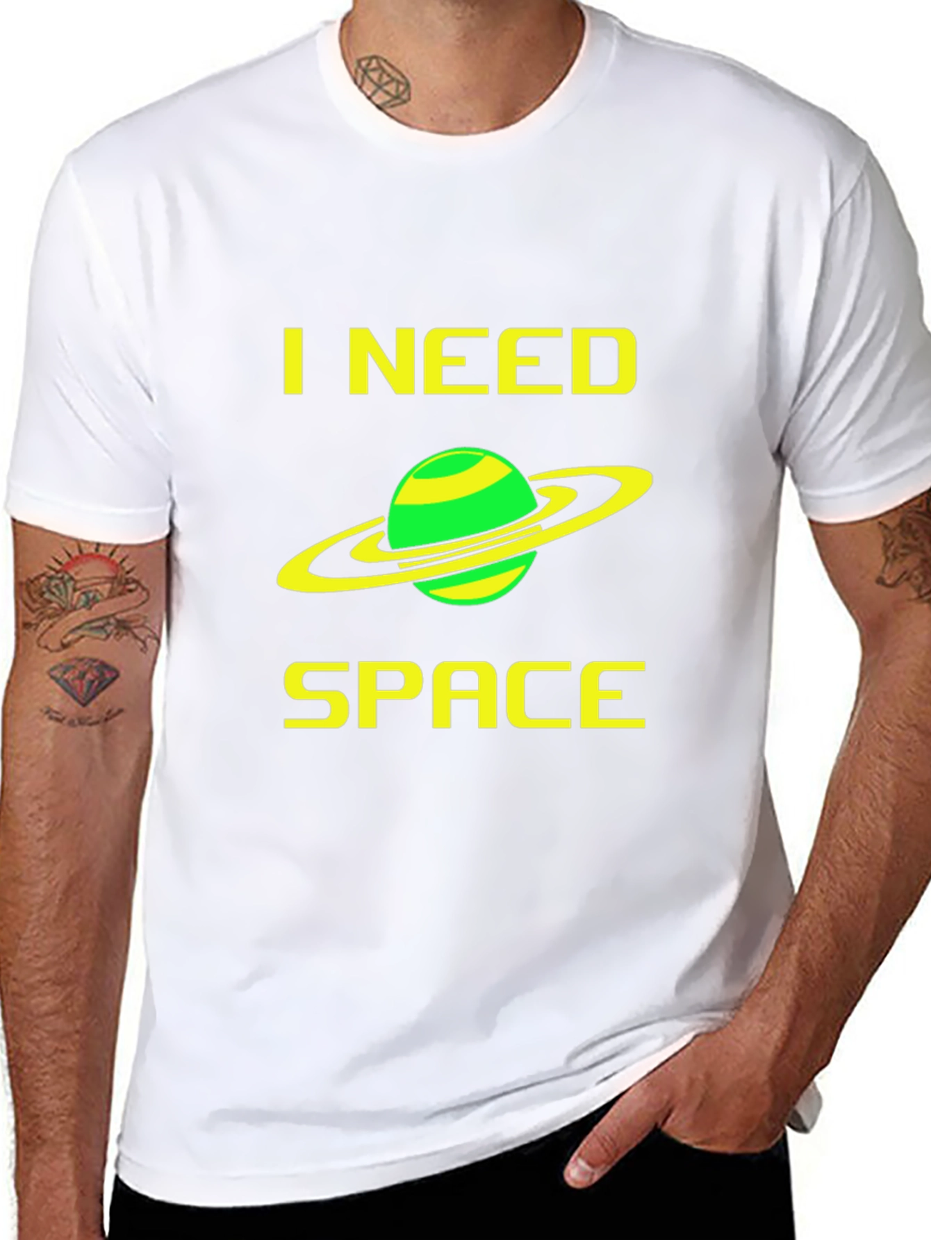 I Need Space Graphic T-Shirt - Black Cotton Tee