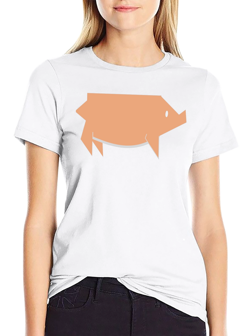 Geometric Pig Graphic Tee - Black