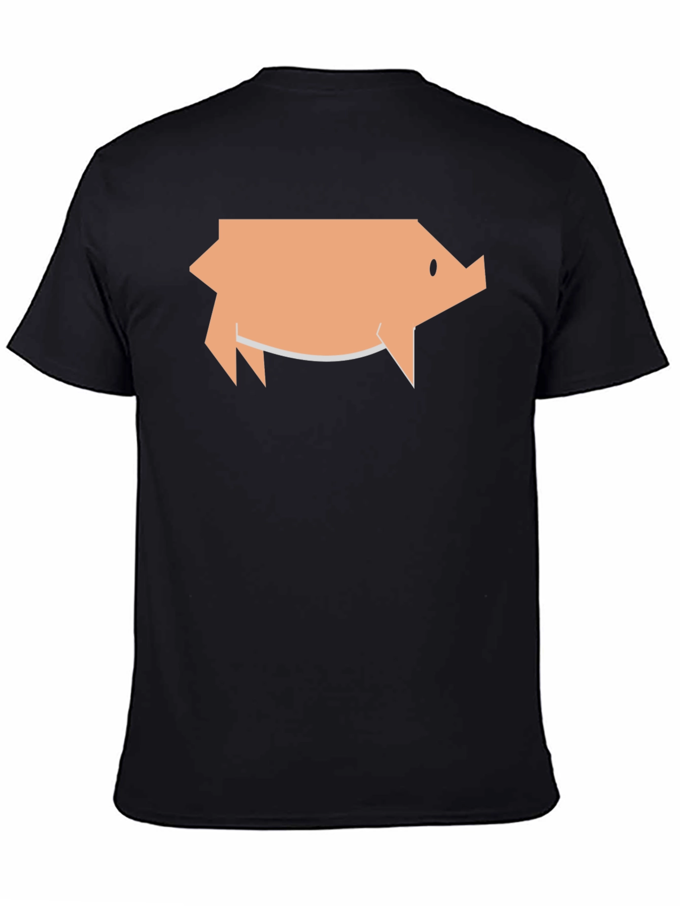 Geometric Pig Graphic Tee - Black