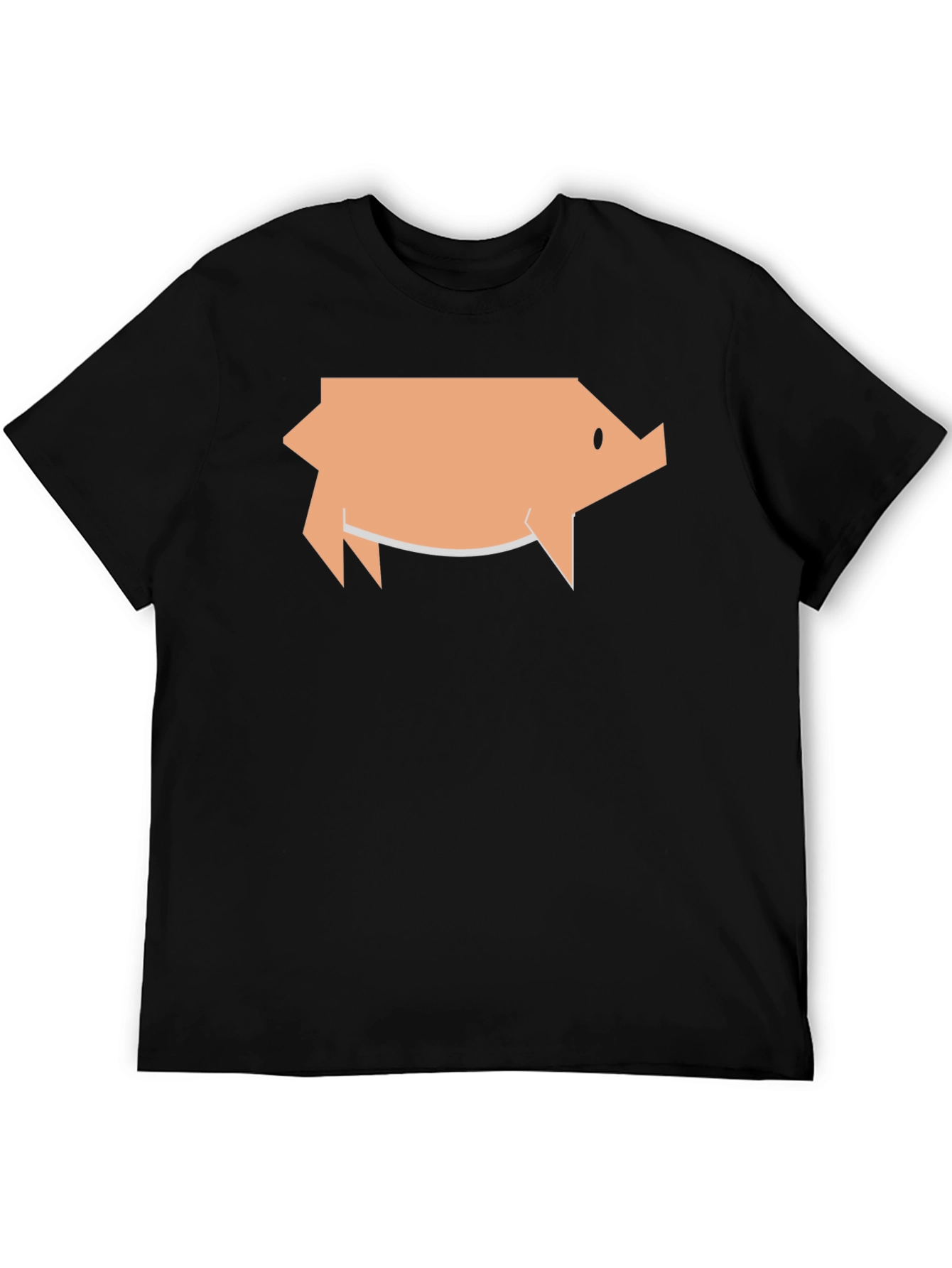 Geometric Pig Graphic Tee - Black