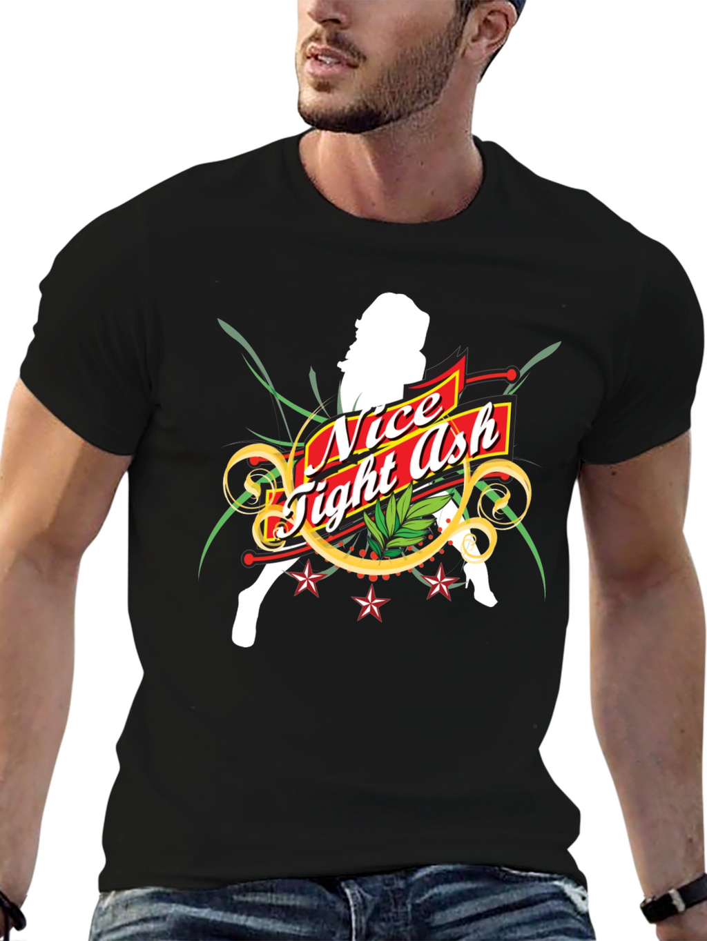 Nice Tight Ash Graphic T-Shirt - Bold Black Tee