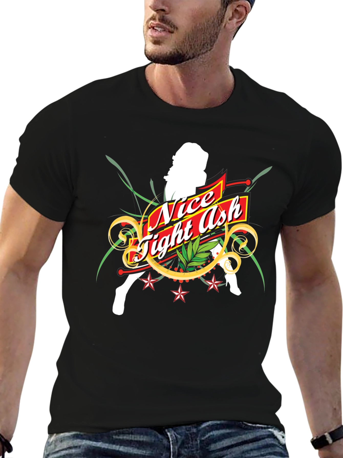 Nice Tight Ash Graphic T-Shirt - Bold Black Tee