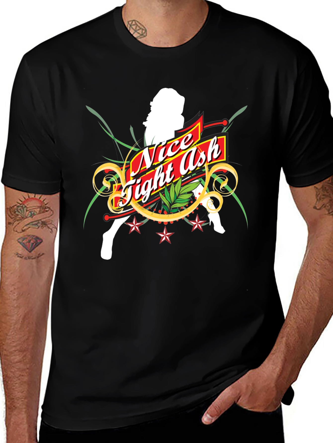 Nice Tight Ash Graphic T-Shirt - Bold Black Tee