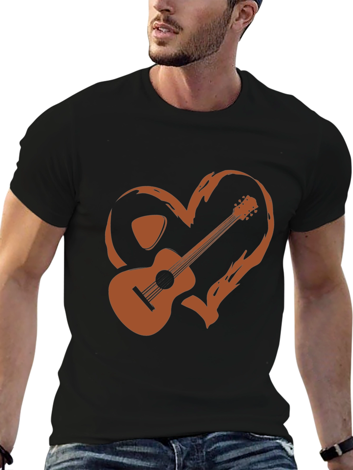 Guitar Heart Graphic Tee - Music Lovers T-Shirt