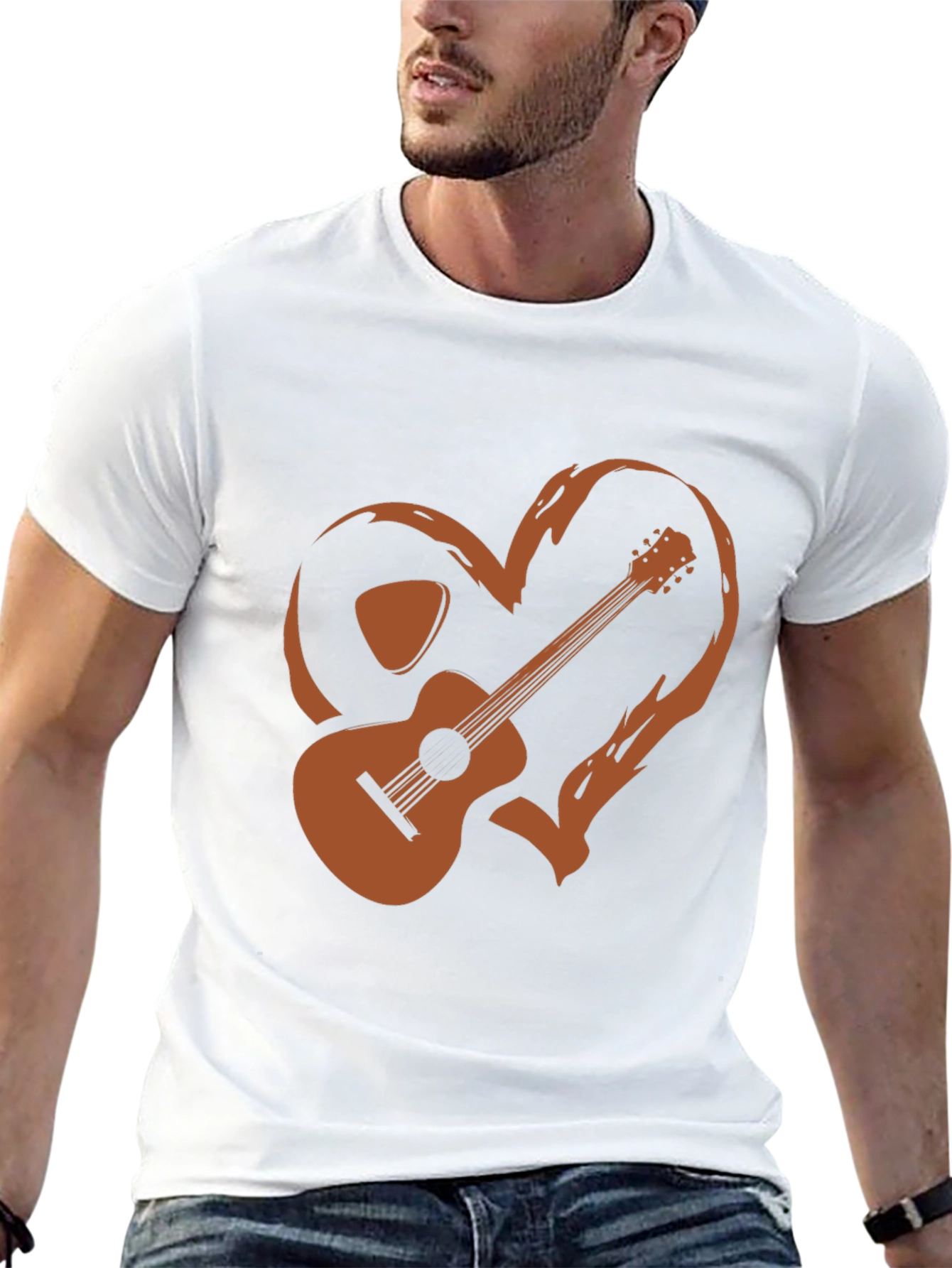 Guitar Heart Graphic Tee - Music Lovers T-Shirt