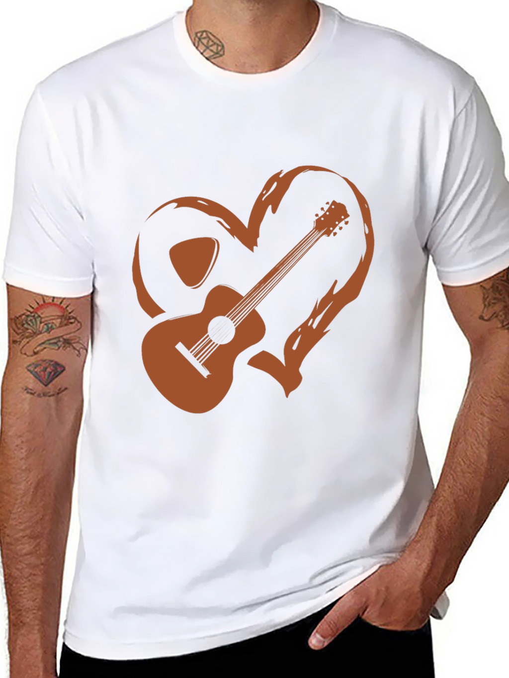 Guitar Heart Graphic Tee - Music Lovers T-Shirt