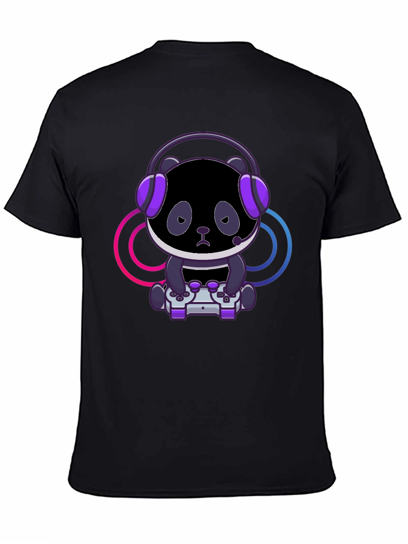 Gamer Panda T-Shirt - Black Cotton Tee