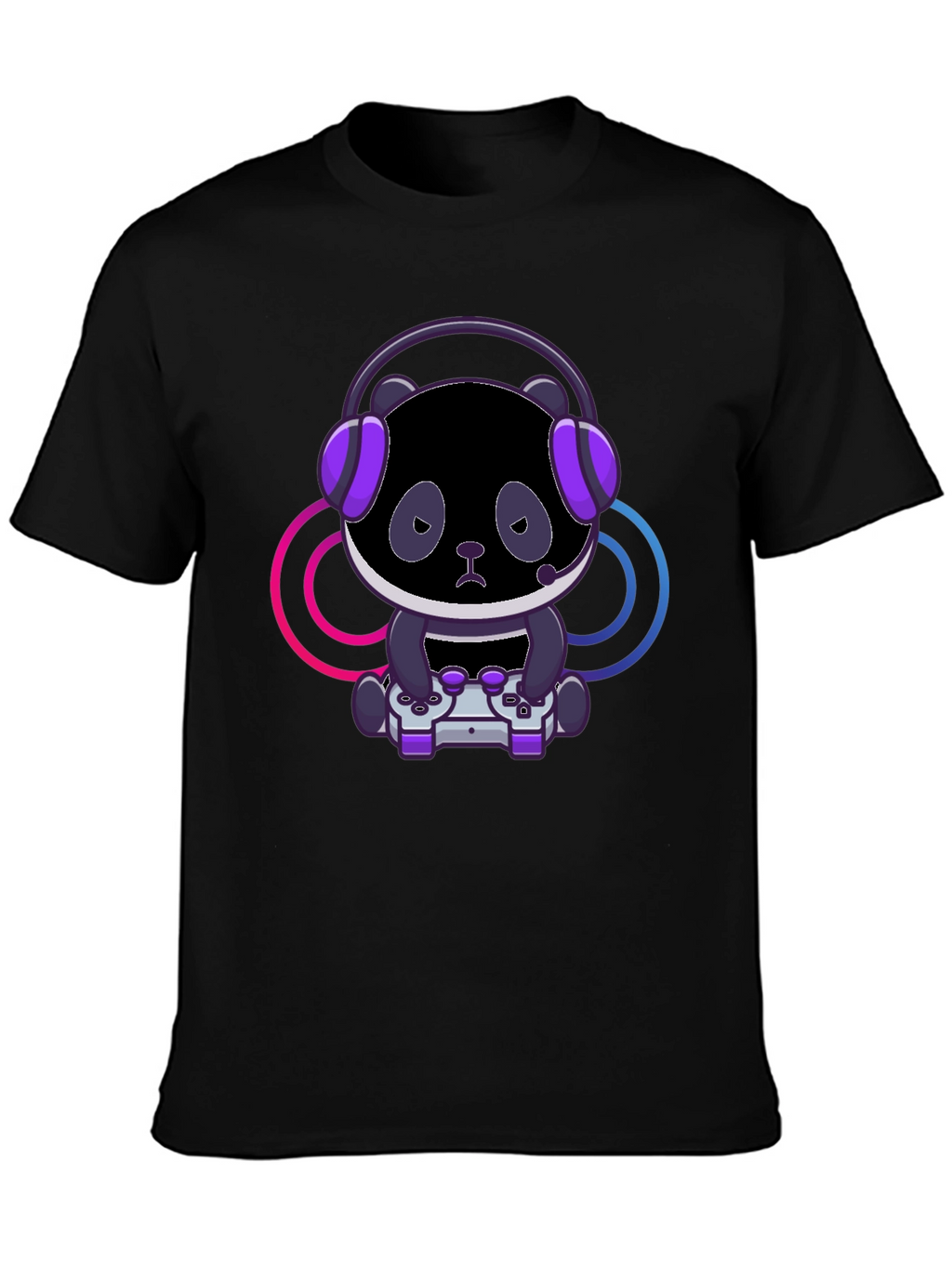 Gamer Panda T-Shirt - Black Cotton Tee