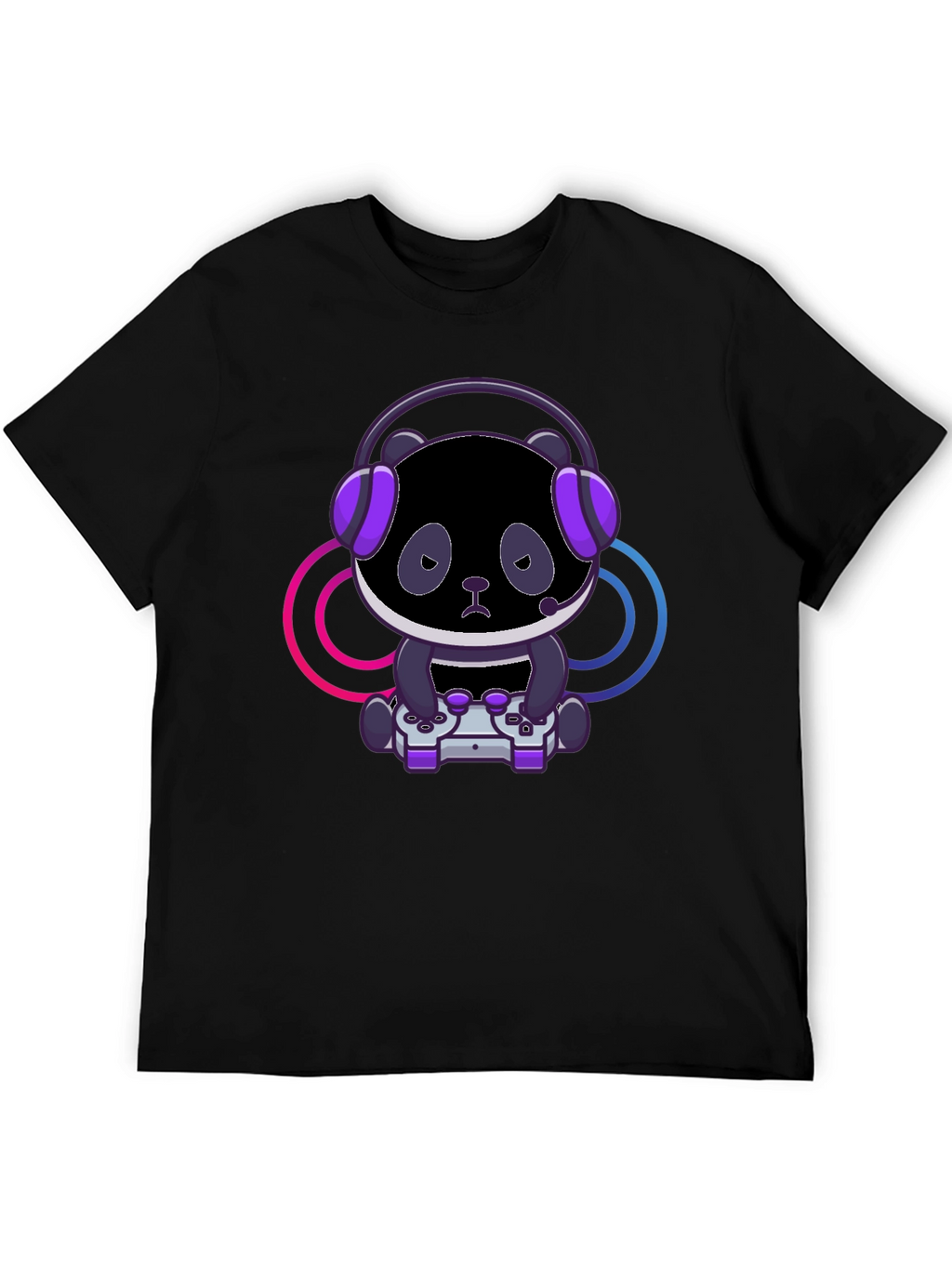 Gamer Panda T-Shirt - Black Cotton Tee