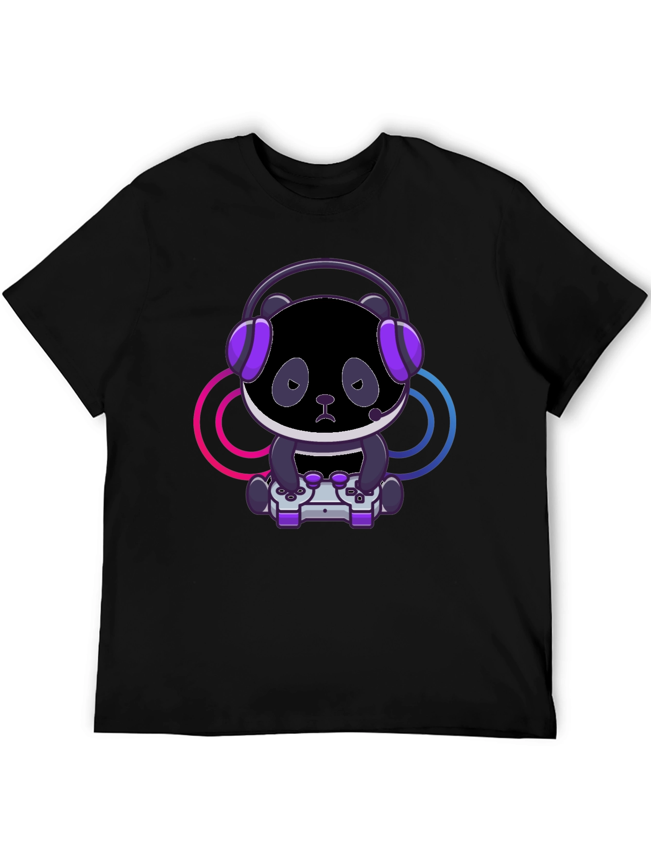 Gamer Panda T-Shirt - Black Cotton Tee