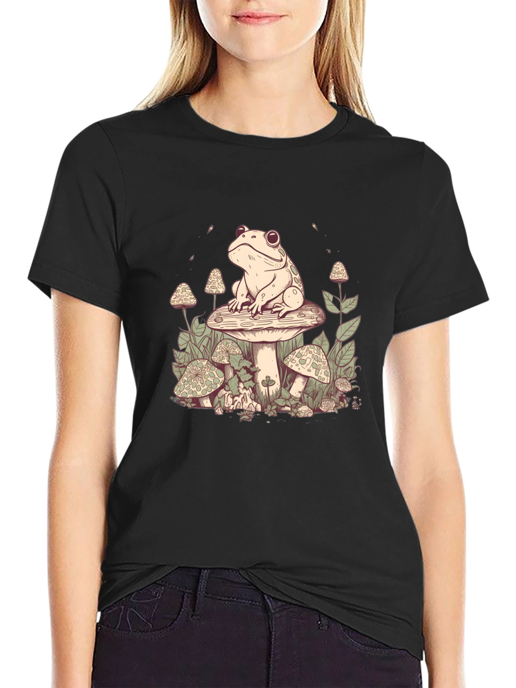 Frog on Mushroom Graphic Tee