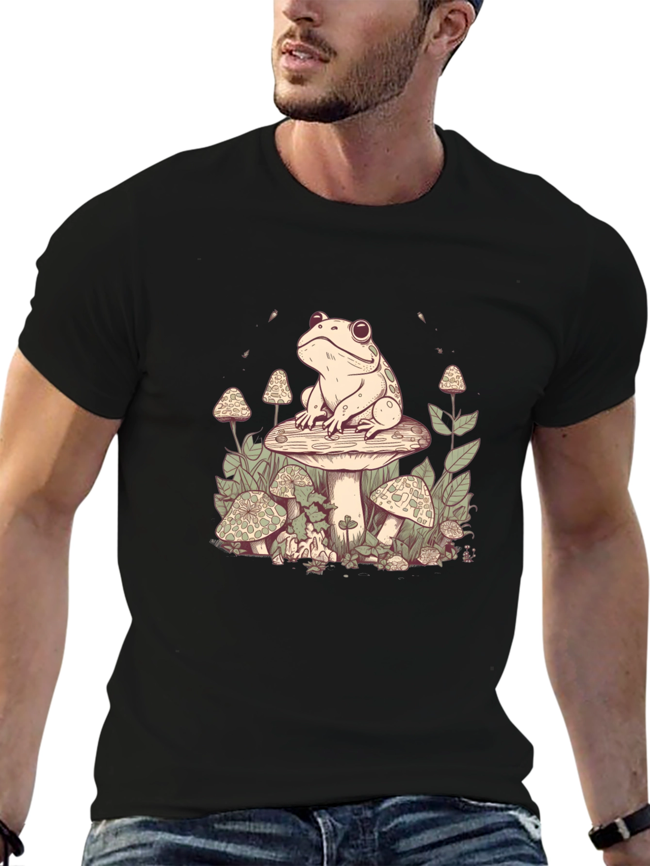 Frog on Mushroom Graphic Tee