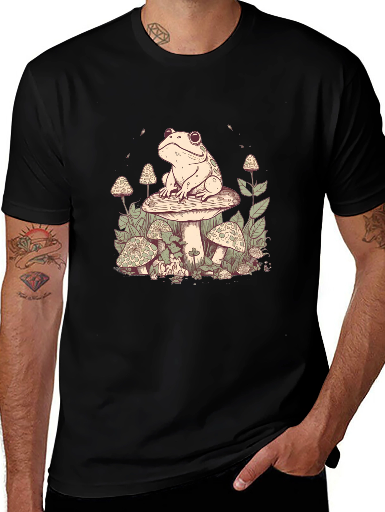 Frog on Mushroom Graphic Tee