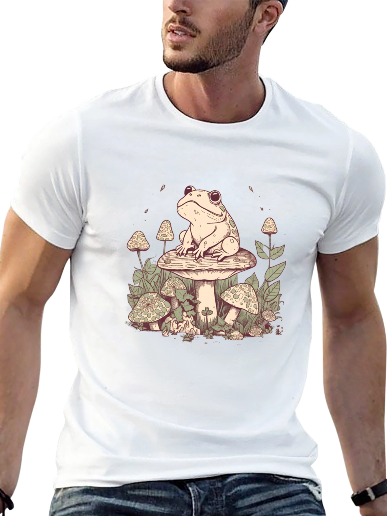 Frog on Mushroom Graphic Tee
