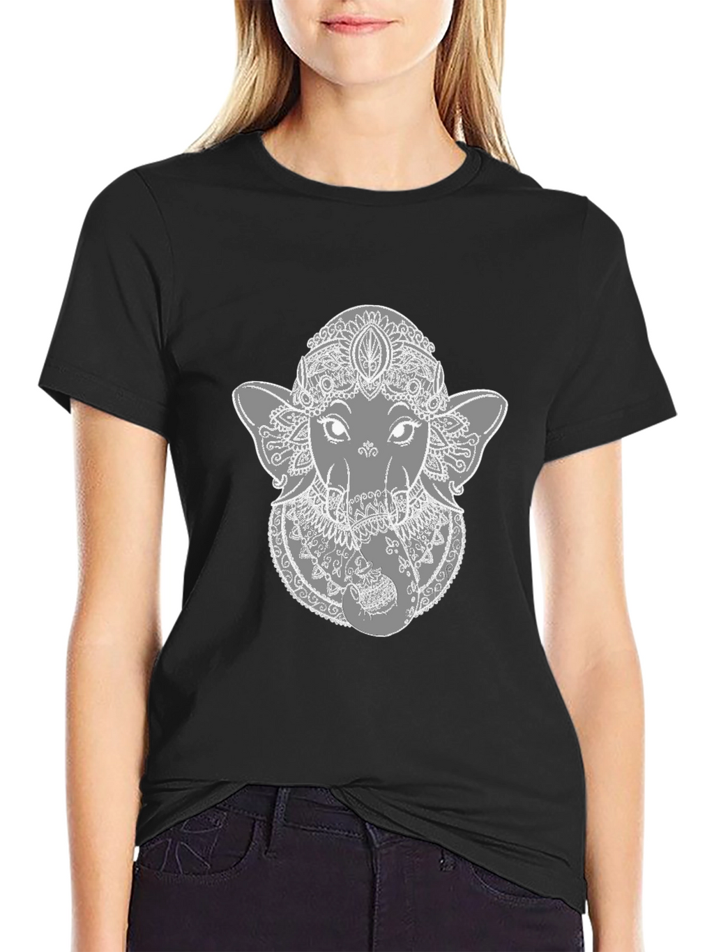 Ganesha Graphic Tee - Stylish Black Cotton T-Shirt