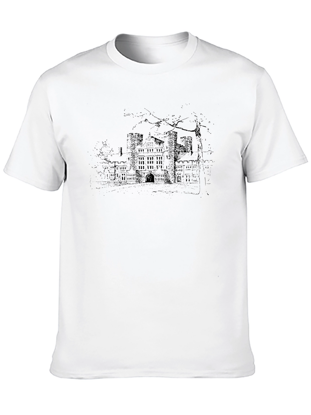 Castle Graphic Print Black T-Shirt