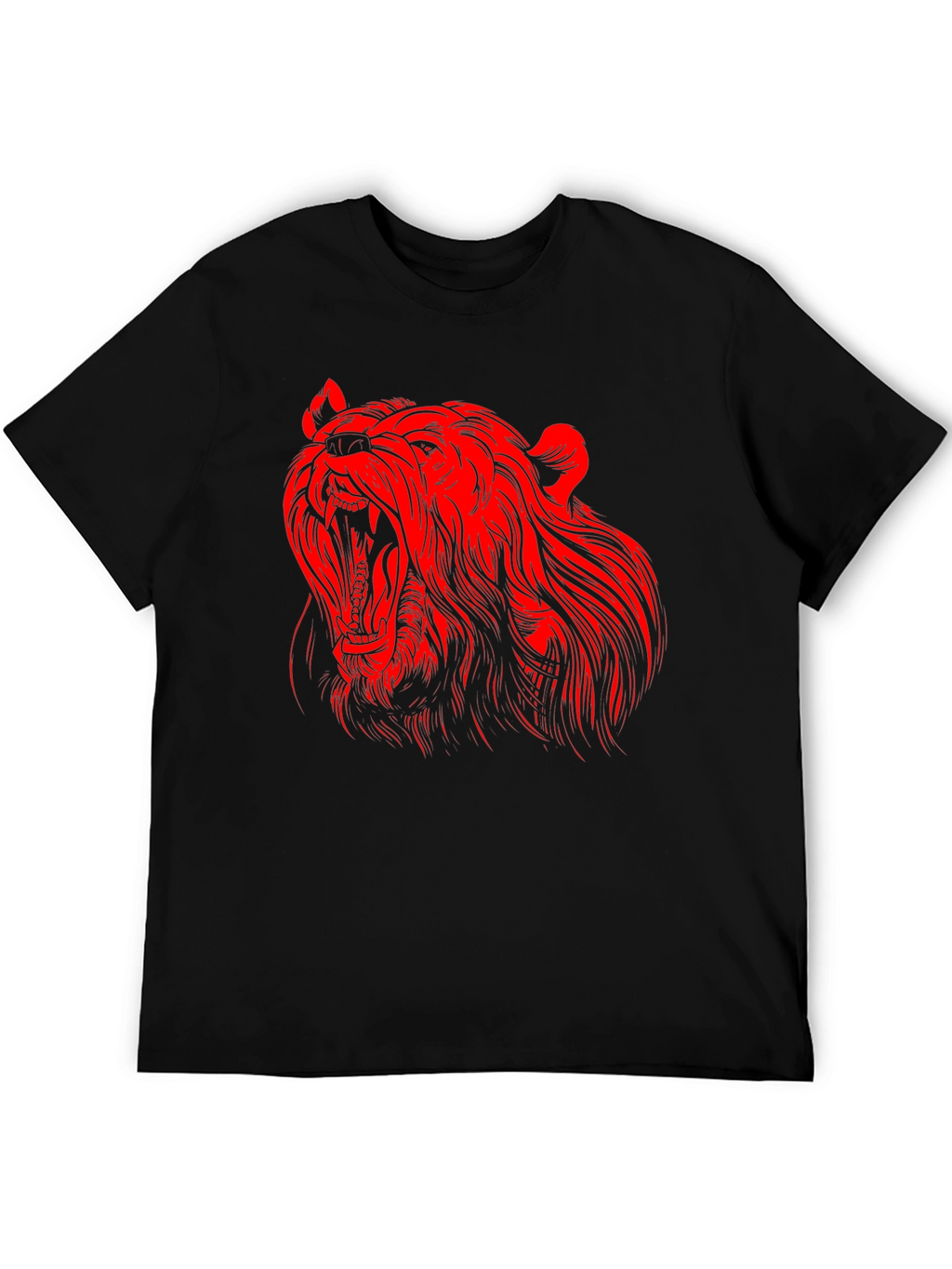 Black T-Shirt with Red Bear Graphic