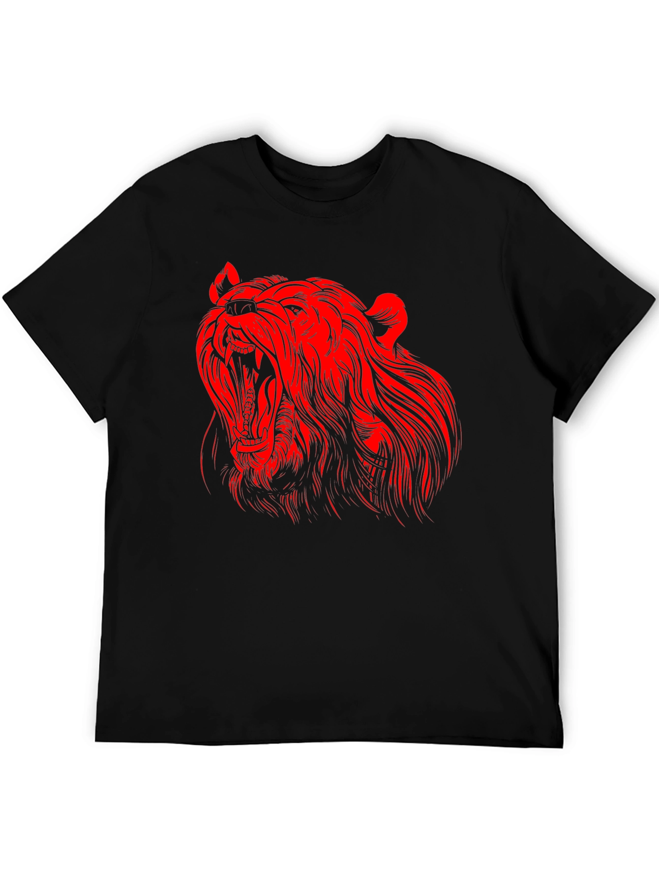 Black T-Shirt with Red Bear Graphic