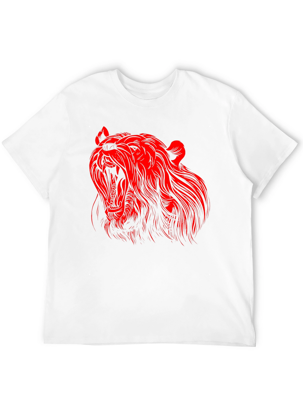Black T-Shirt with Red Bear Graphic