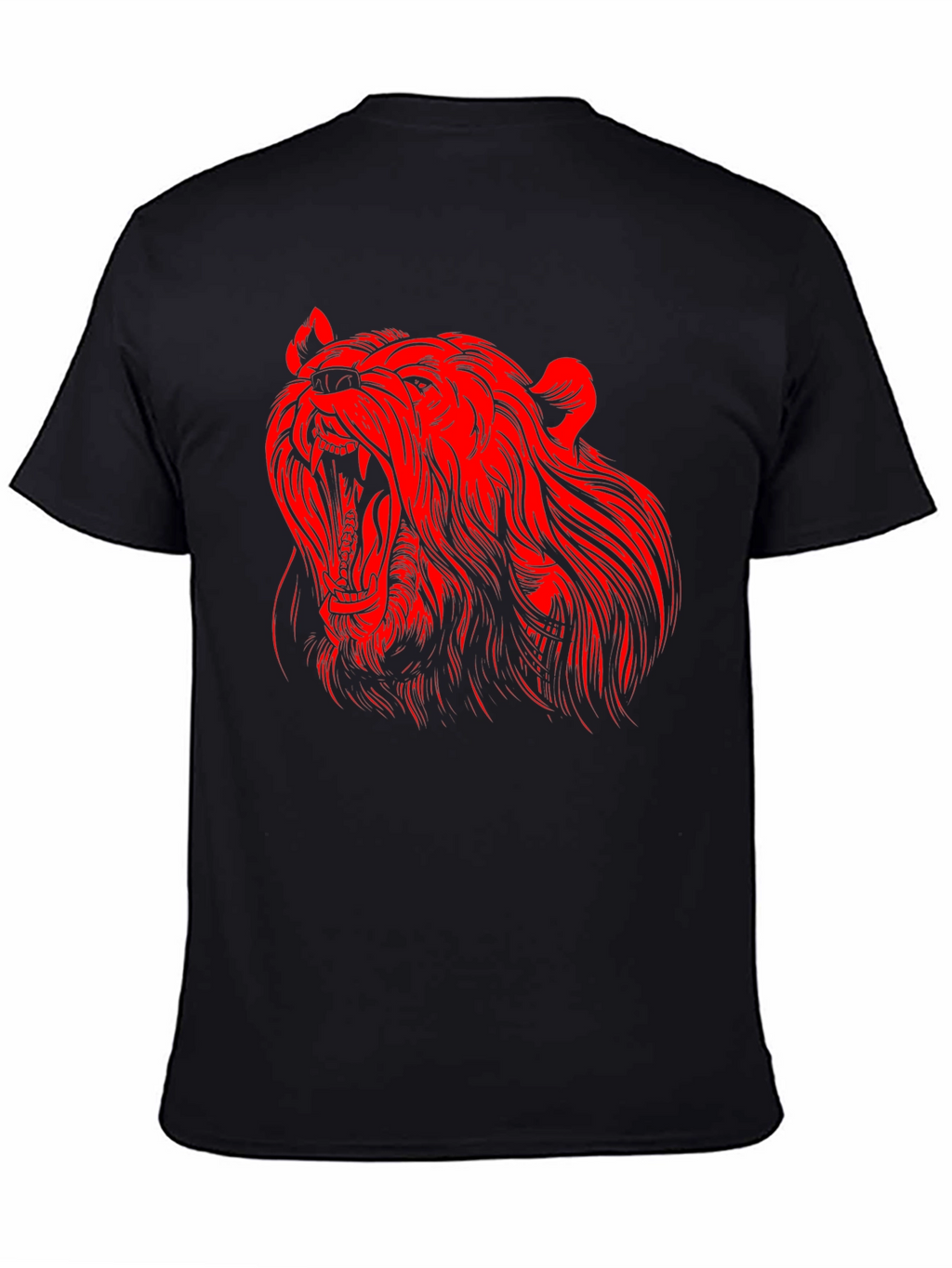 Black T-Shirt with Red Bear Graphic