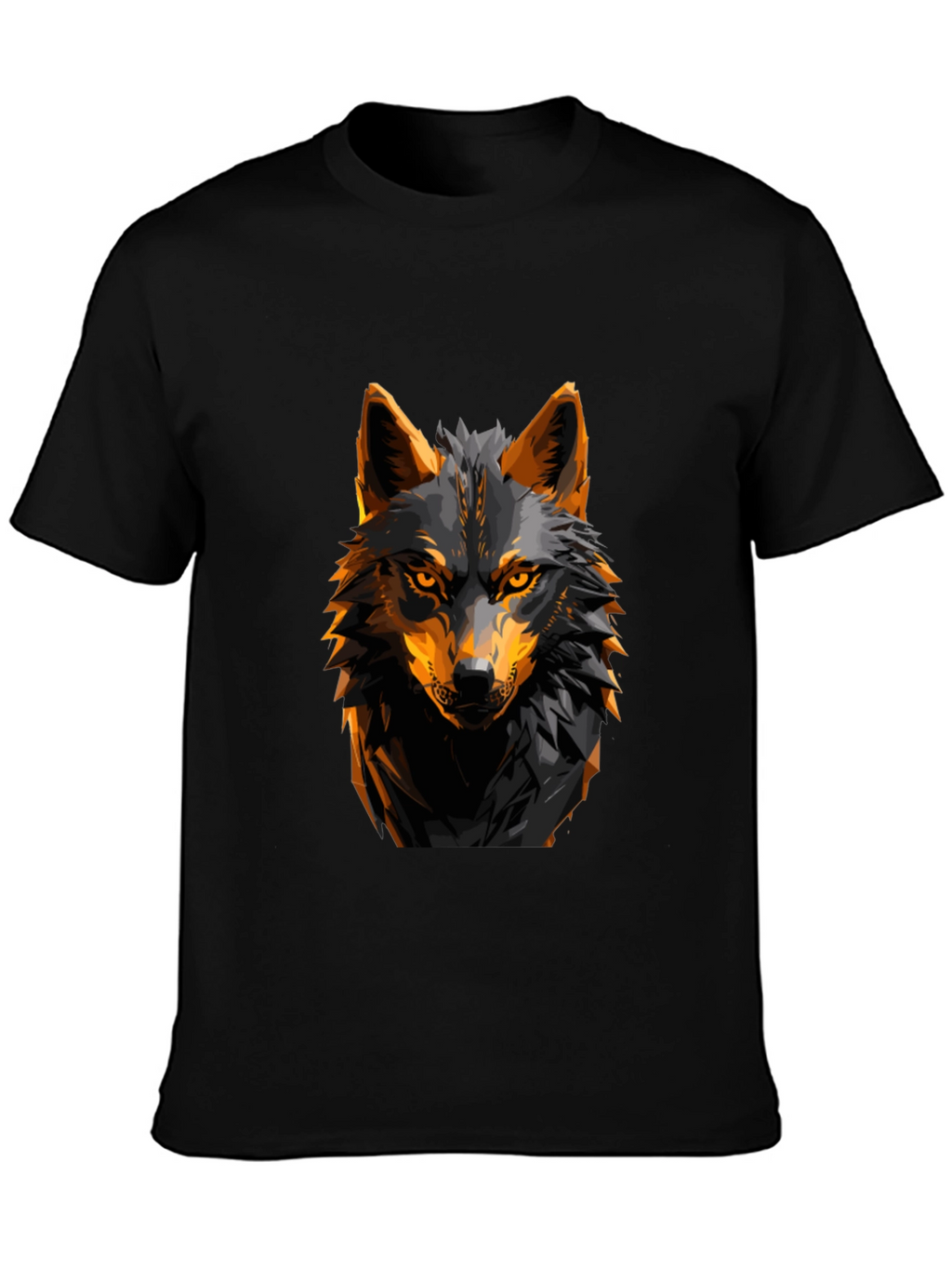 Bold Wolf Graphic Tee - Premium Black T-Shirt