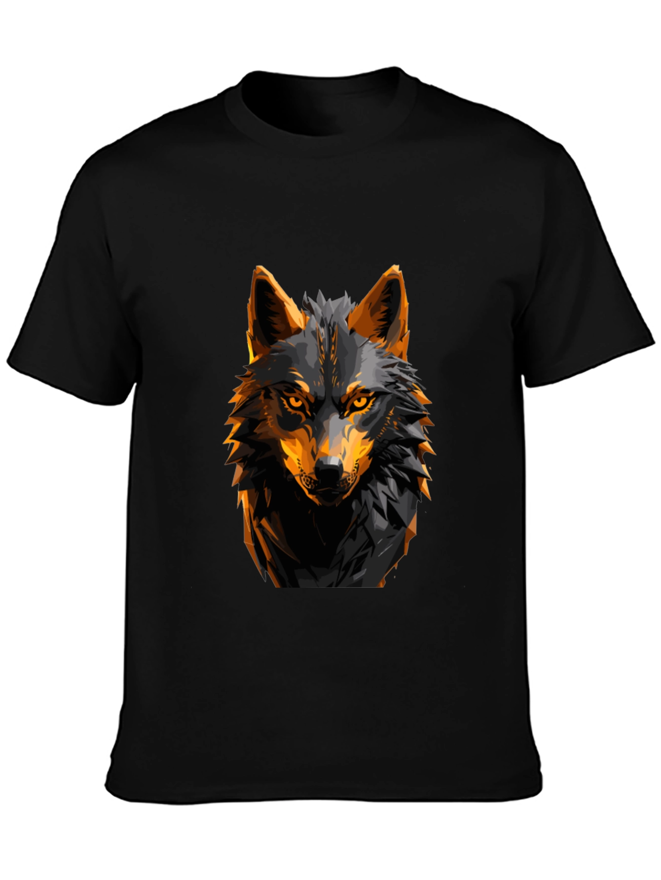 Bold Wolf Graphic Tee - Premium Black T-Shirt