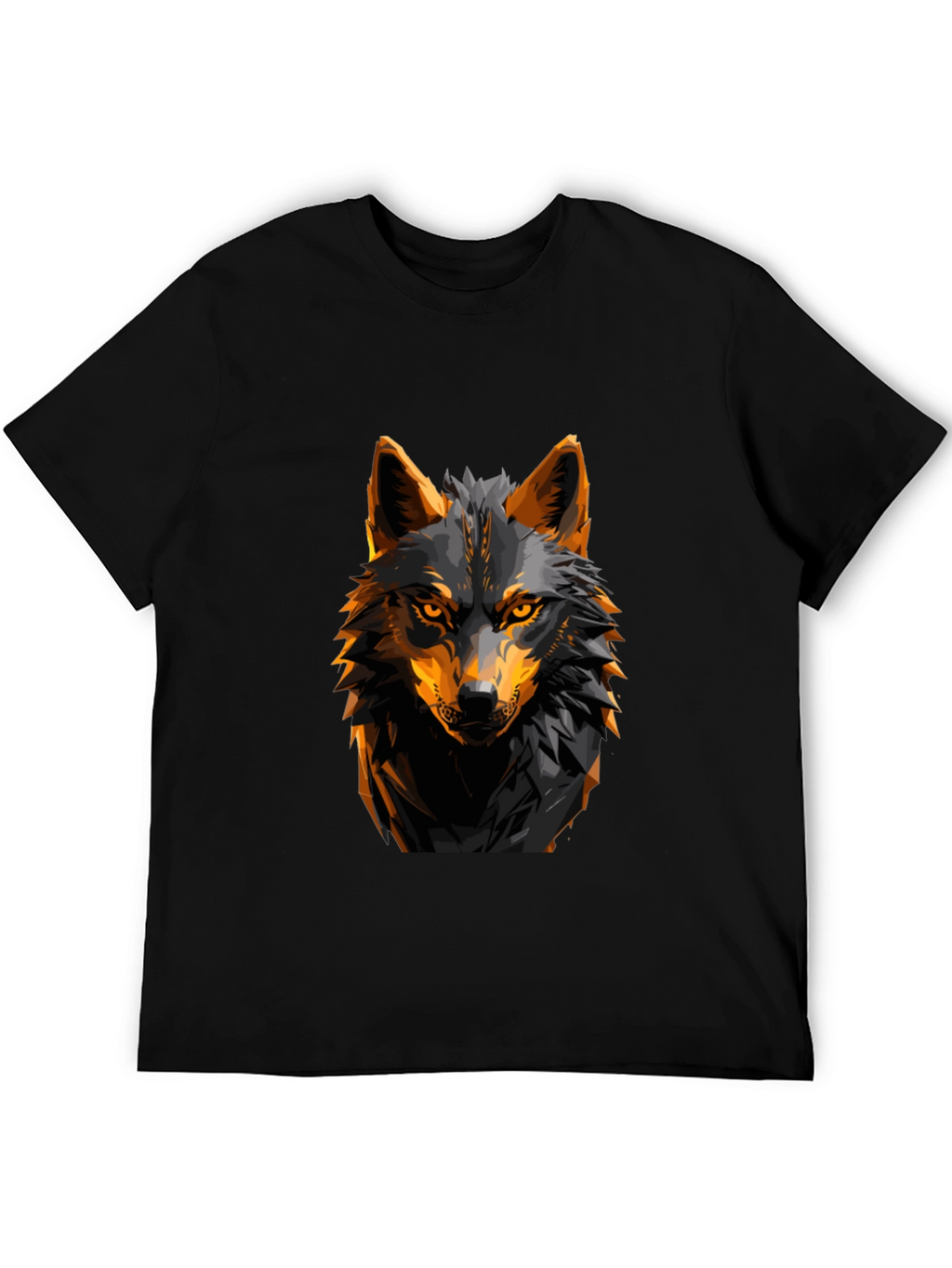 Bold Wolf Graphic Tee - Premium Black T-Shirt
