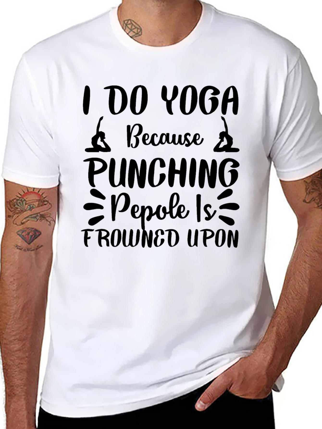Yoga T-Shirt - Punching People is Frowned Upon
