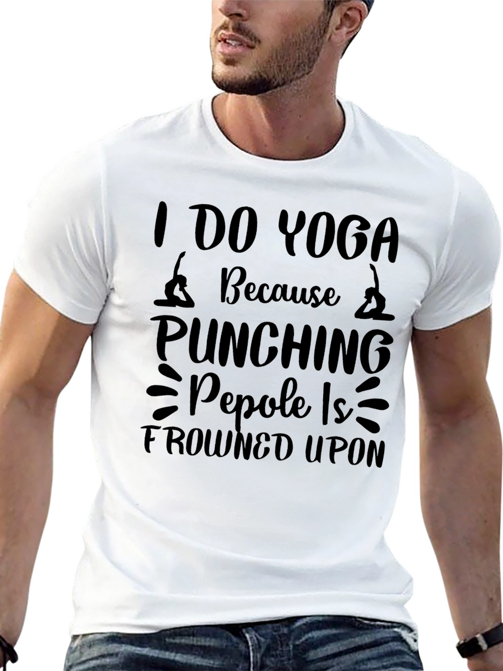 Yoga T-Shirt - Punching People is Frowned Upon