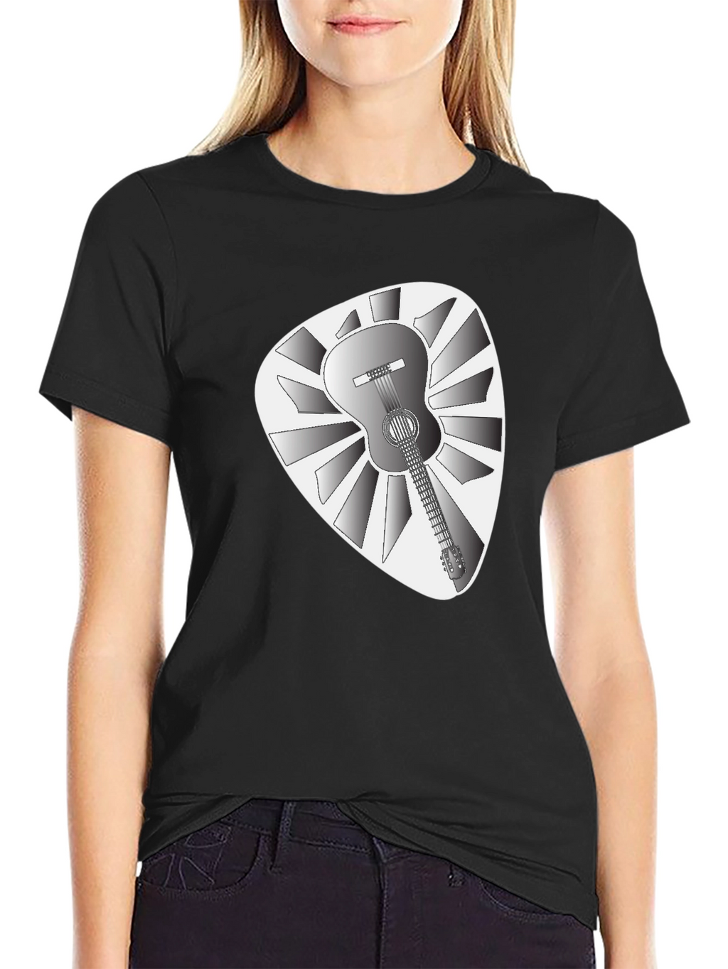 Guitar Pick T-Shirt - Acoustic Guitar Design