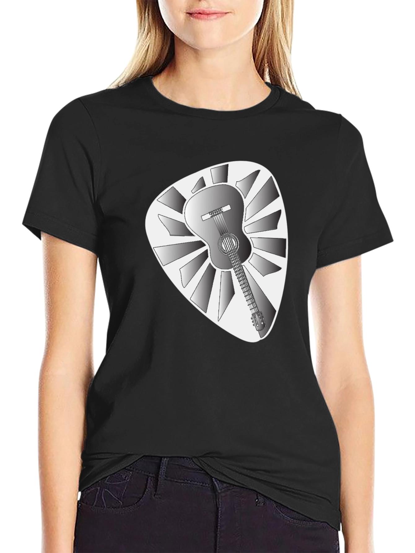 Guitar Pick T-Shirt - Acoustic Guitar Design
