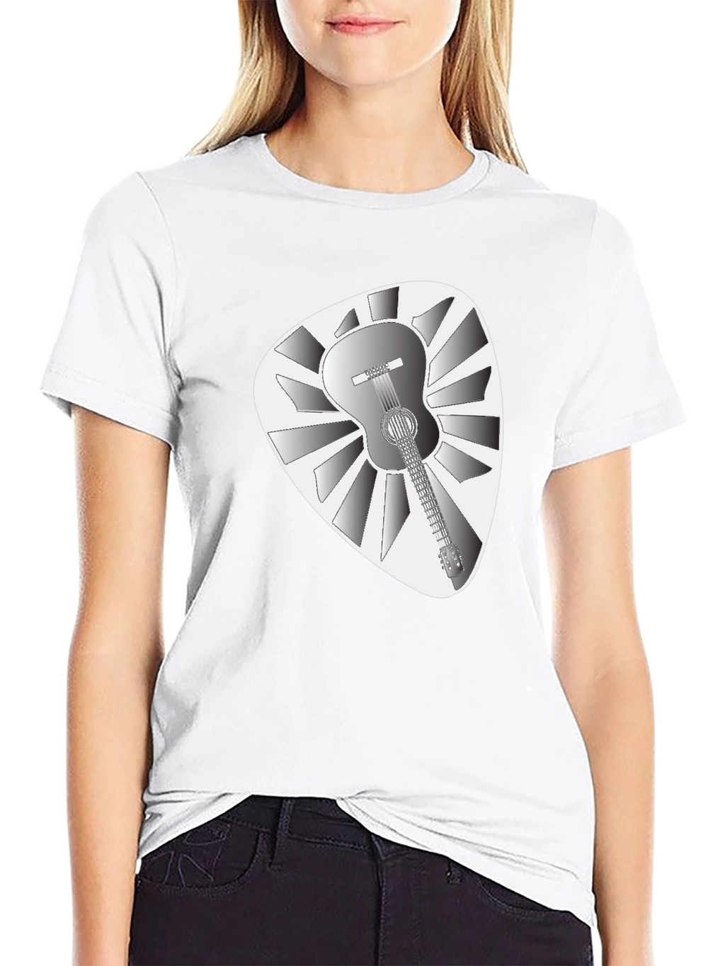 Guitar Pick T-Shirt - Acoustic Guitar Design