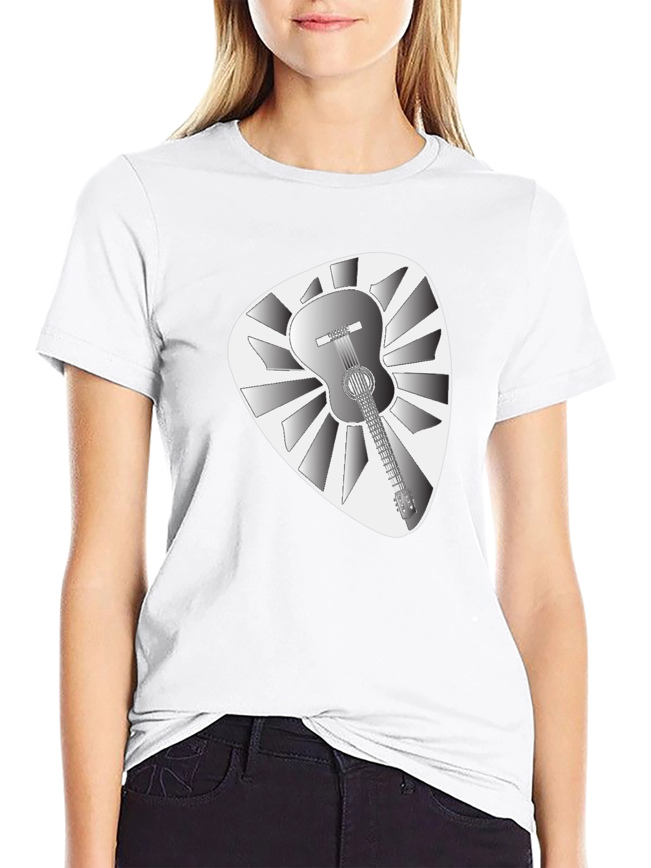 Guitar Pick T-Shirt - Acoustic Guitar Design