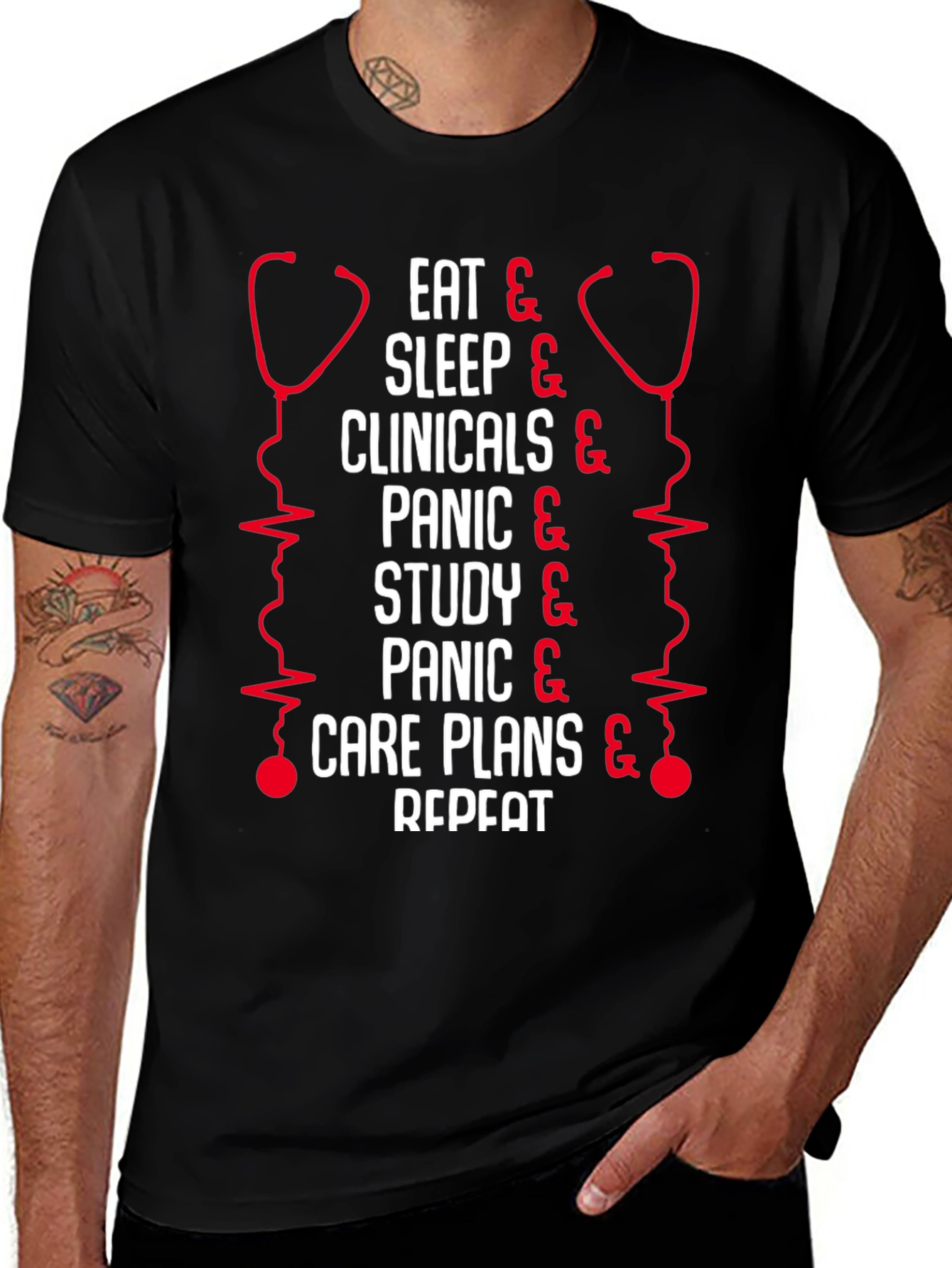 Nurse Life T-Shirt - Eat Sleep Clinicals Repeat