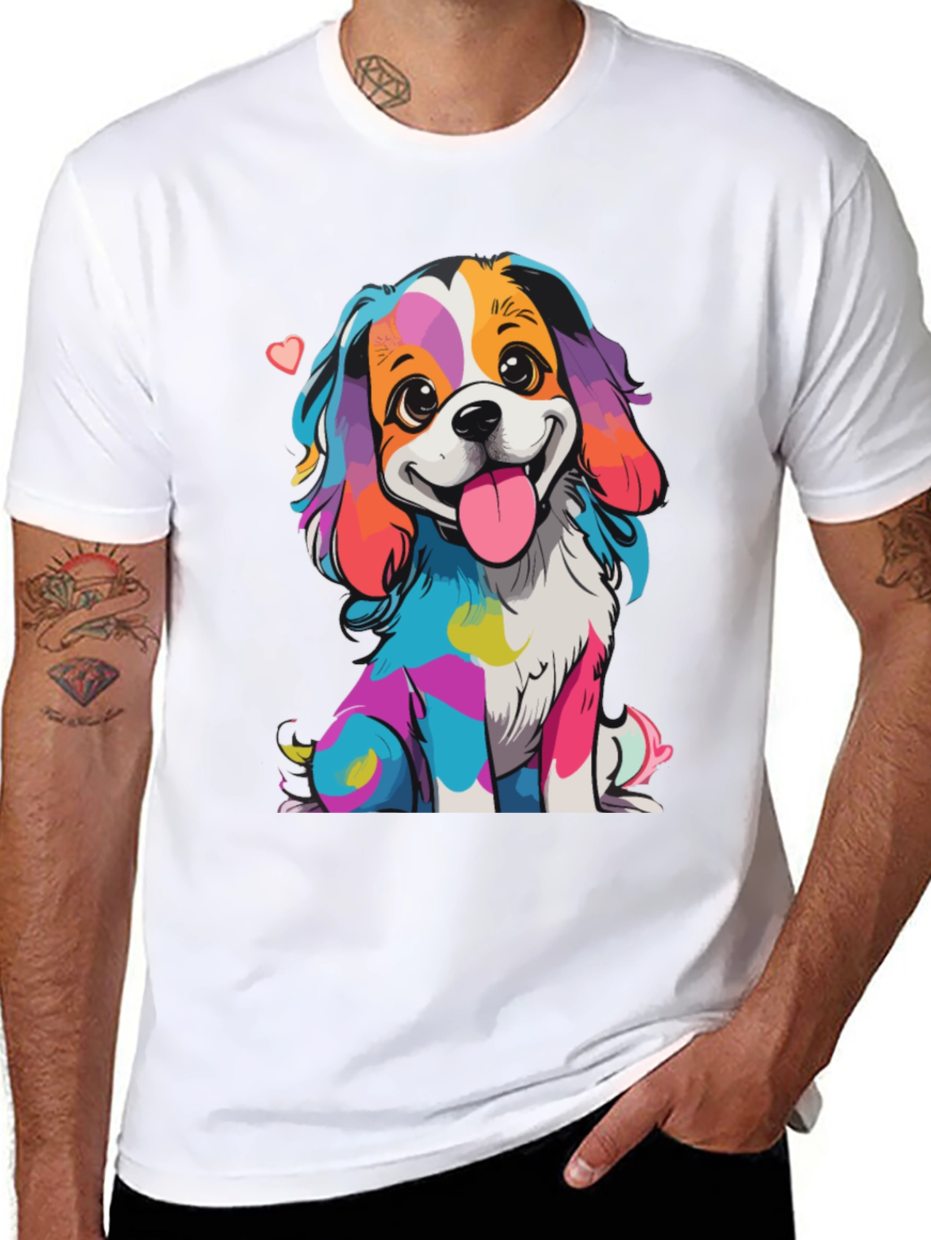 Rainbow Dog Graphic T-Shirt - Cute & Unique