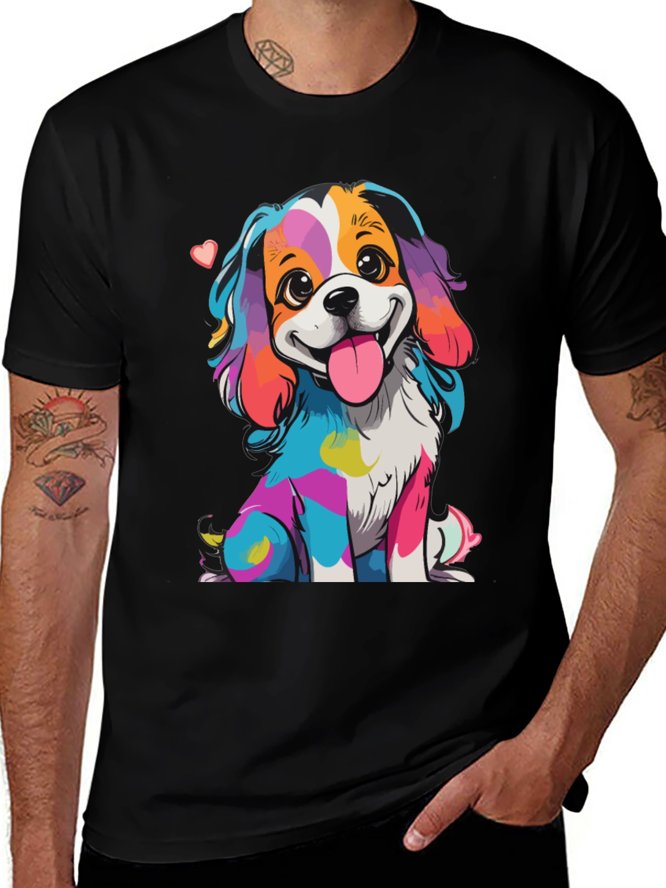 Rainbow Dog Graphic T-Shirt - Cute & Unique