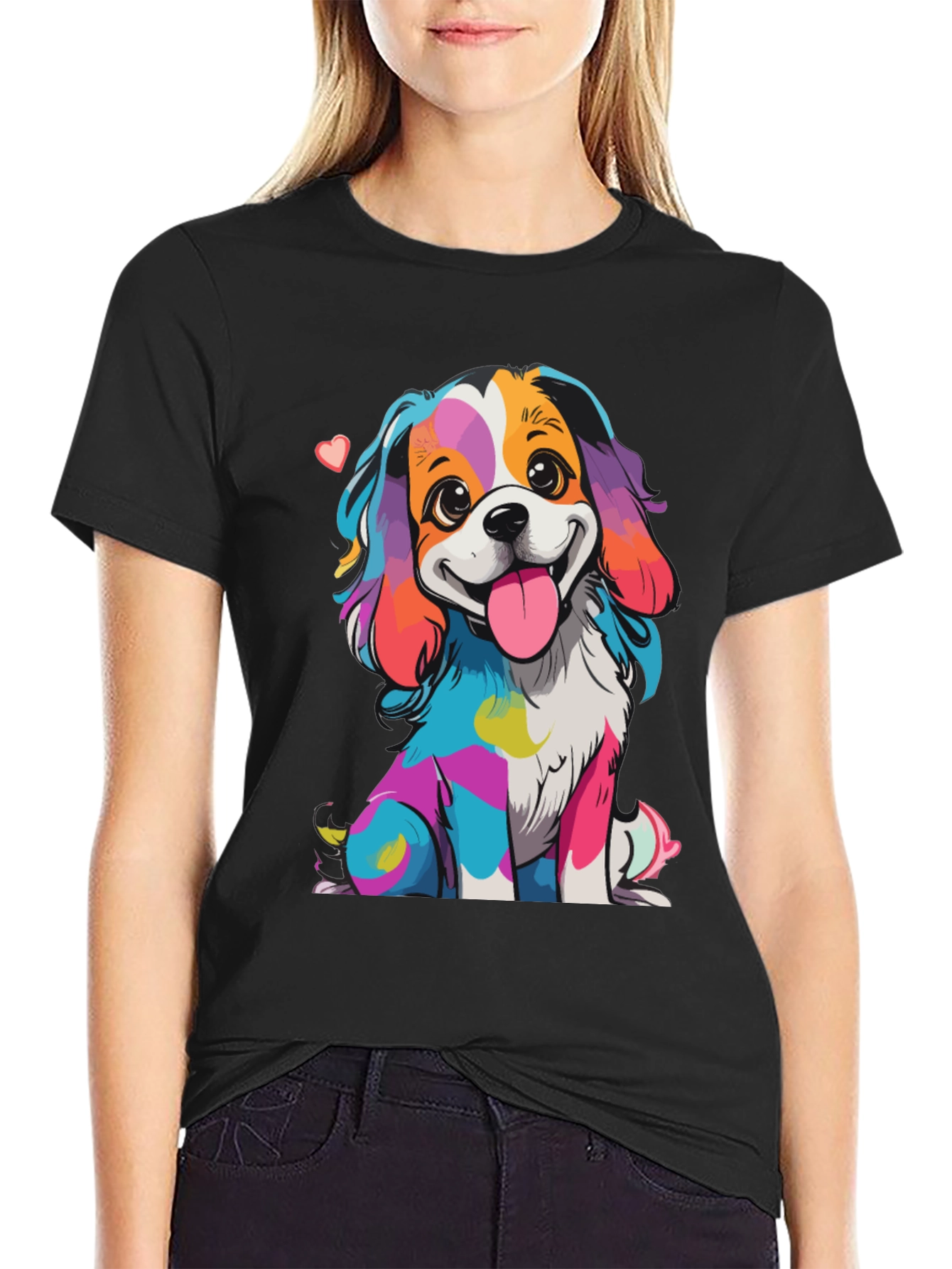 Rainbow Dog Graphic T-Shirt - Cute & Unique