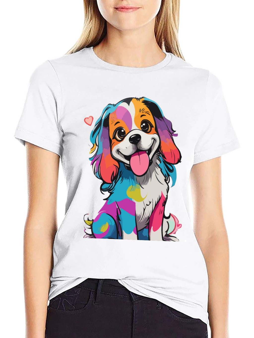 Rainbow Dog Graphic T-Shirt - Cute & Unique